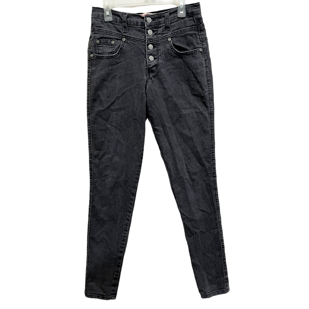 Judy Blue Black Button Fly Skinny Jeans - Picture 1 of 6